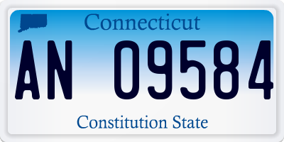 CT license plate AN09584