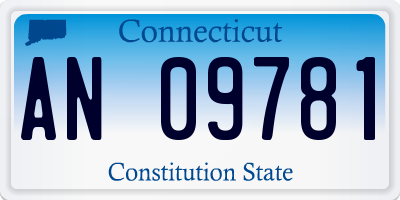 CT license plate AN09781