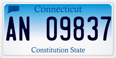 CT license plate AN09837
