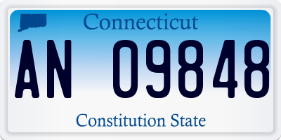 CT license plate AN09848