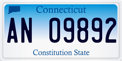 CT license plate AN09892