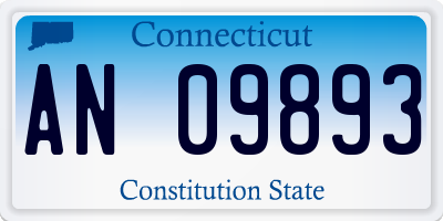 CT license plate AN09893