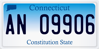 CT license plate AN09906