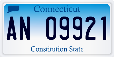 CT license plate AN09921