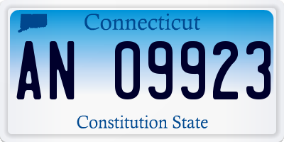 CT license plate AN09923
