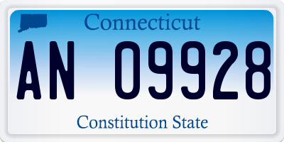 CT license plate AN09928