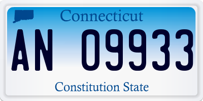 CT license plate AN09933