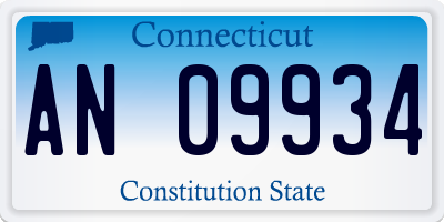 CT license plate AN09934