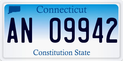 CT license plate AN09942