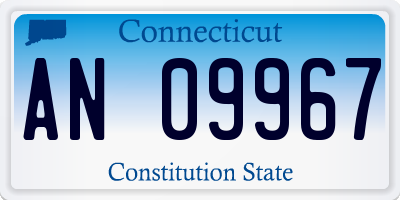 CT license plate AN09967