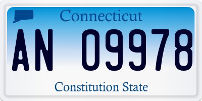 CT license plate AN09978