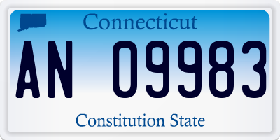 CT license plate AN09983