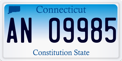 CT license plate AN09985