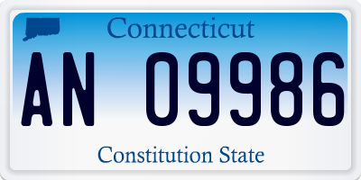 CT license plate AN09986