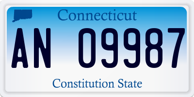CT license plate AN09987