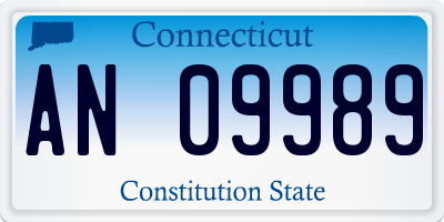 CT license plate AN09989