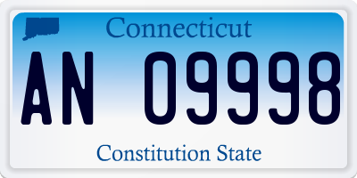 CT license plate AN09998