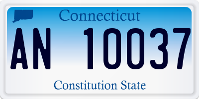 CT license plate AN10037