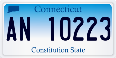 CT license plate AN10223