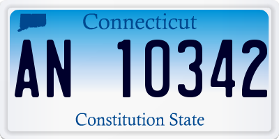 CT license plate AN10342