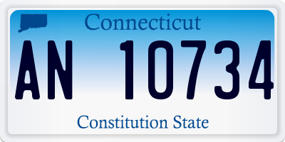 CT license plate AN10734
