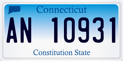 CT license plate AN10931