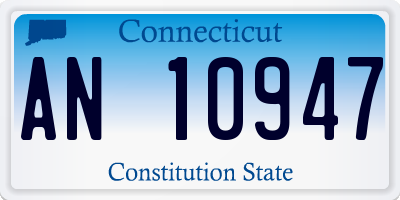CT license plate AN10947
