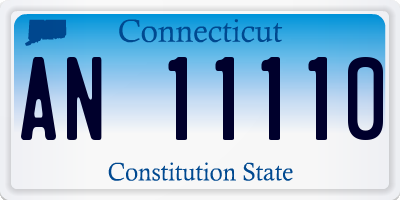 CT license plate AN11110