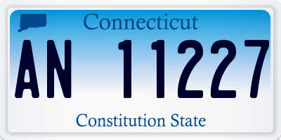 CT license plate AN11227