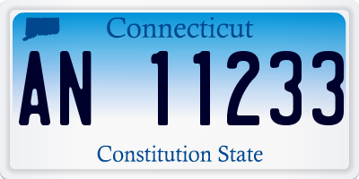CT license plate AN11233