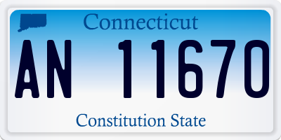 CT license plate AN11670