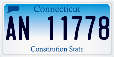 CT license plate AN11778