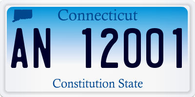 CT license plate AN12001