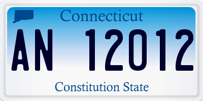 CT license plate AN12012