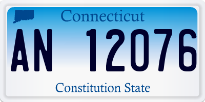 CT license plate AN12076