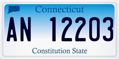 CT license plate AN12203