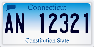 CT license plate AN12321