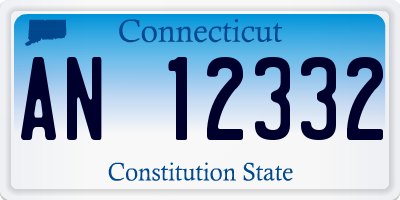 CT license plate AN12332