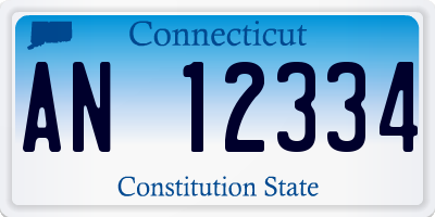 CT license plate AN12334