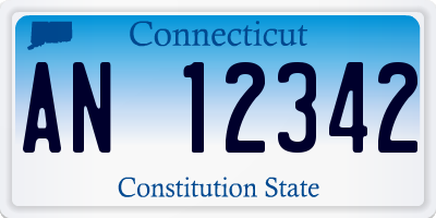 CT license plate AN12342