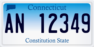 CT license plate AN12349