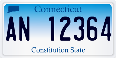 CT license plate AN12364