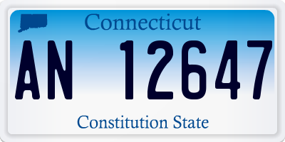 CT license plate AN12647