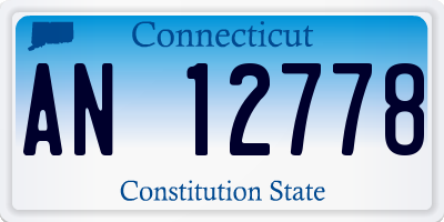 CT license plate AN12778