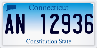 CT license plate AN12936