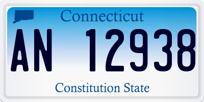 CT license plate AN12938