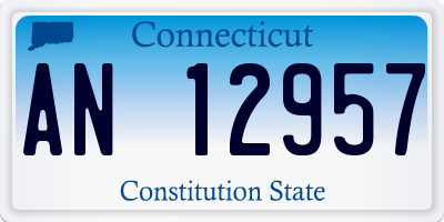 CT license plate AN12957