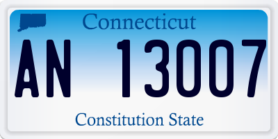 CT license plate AN13007