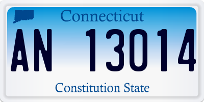 CT license plate AN13014