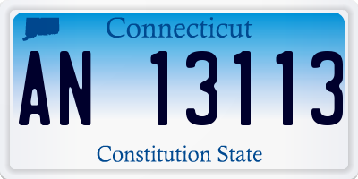 CT license plate AN13113